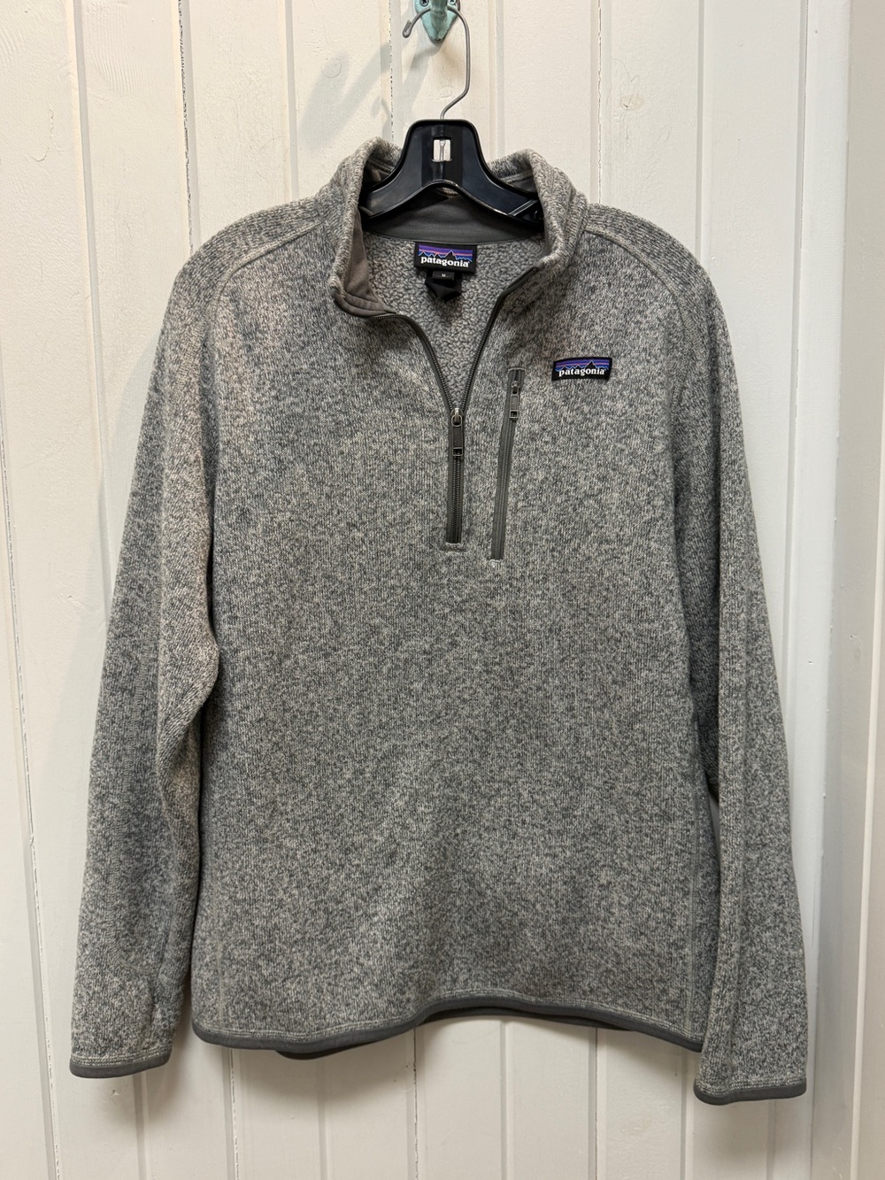 Patagonia Men's Heather Grey Quarter-Zip Fleece Pullover